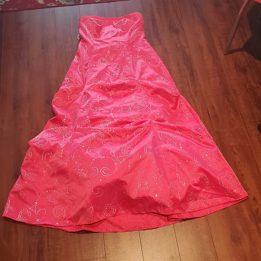 beautiful hot pink cocktail dress with bling